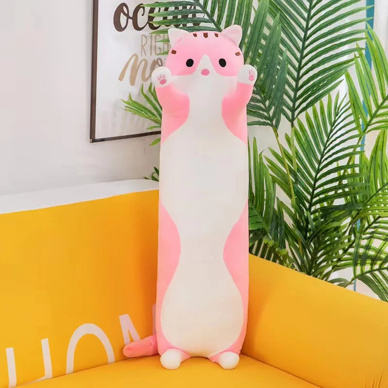 Cute Cat Plush Pillow - Ultra Soft Huggable Nap Pillow for Girls & Kids /Perfect Birthday, Christmas, Halloween Gift