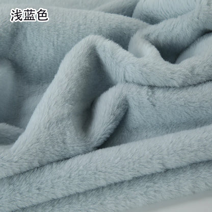 Plain Faux Fur Fabric Smooth by the Meter for Clothes Coats Dolls Sewing Thickened Imitation Rex Rabbit Plush Textile Soft Silky