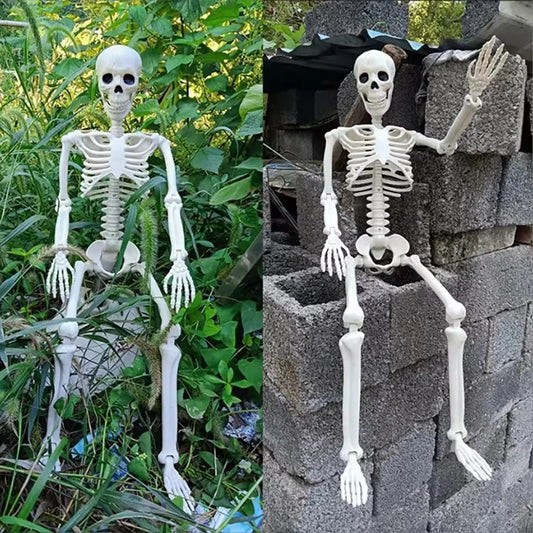 1pc Halloween Skull Skeleton 40cm Posable Skeleton Human Shape Bones Halloween Party Home Decorations Haunted House Horror Props