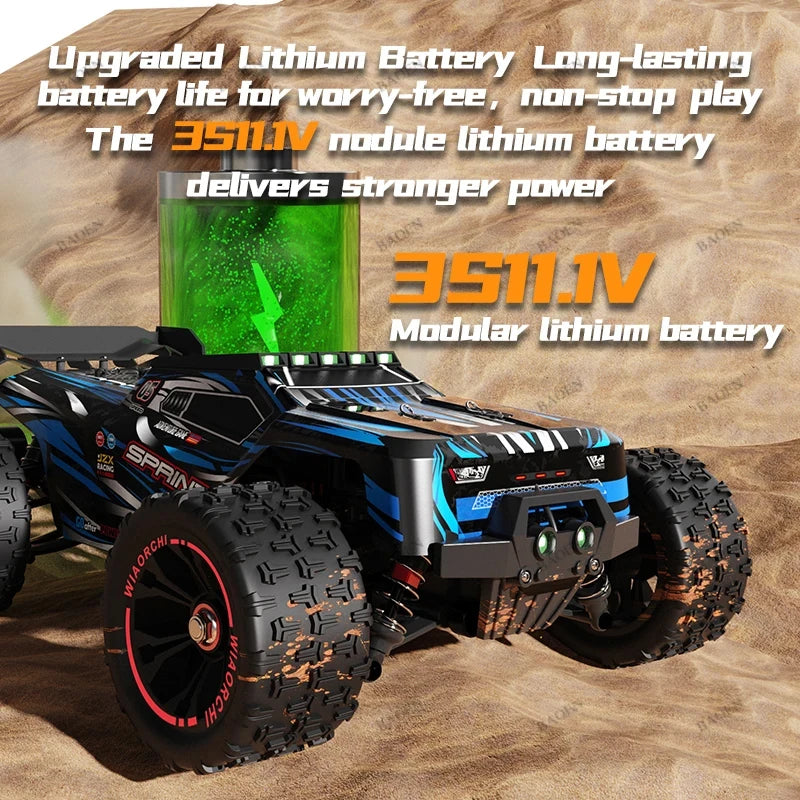 Rc Car Off Road 4x4 High Speed 80km/H Remote Control Car With LED Headlight Brushless 4WD 1/14 Monster Truck Toys for Boys Gift