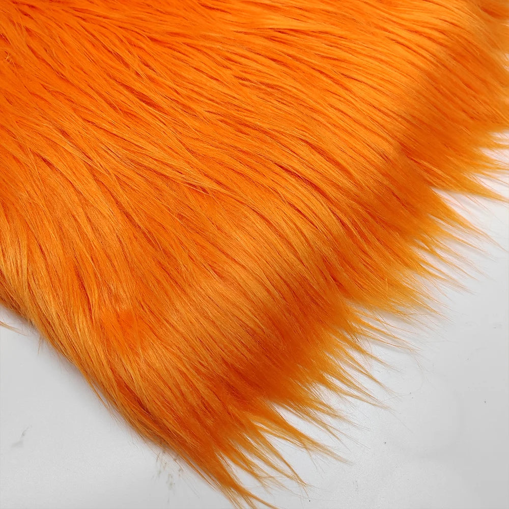 Fashion,9cm Hair Orange Imitate Lion Fur Fabric,Sewing Material,Diy Clothing Accessories,Christmas Decoration,Faux Fur Fabric