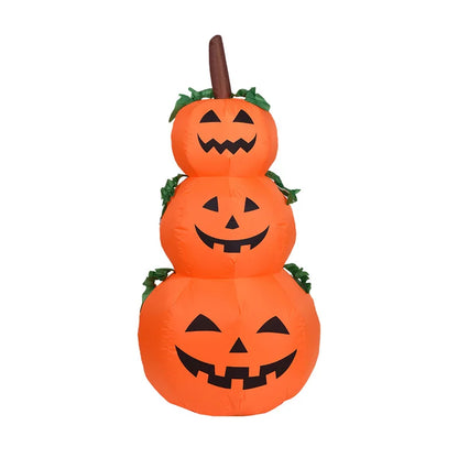 120cm LED Glow Lanterns Halloween Inflatable Pumpkin Model Decorate Inflating Orange Adornment Outdoor Garden Holiday Decoration