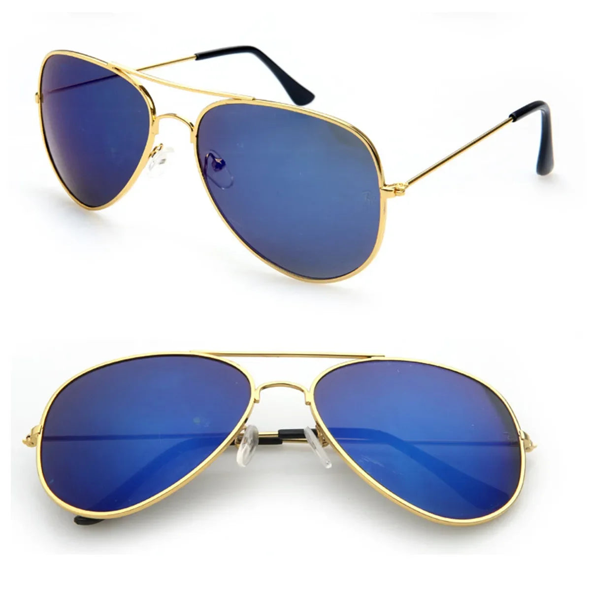 FOENIXSONG Fashion Pilot Sunglasses for Women Men  Classic Eyewear Gradient Mirrored Blue Silver Gray Sun Glasses Sunglass