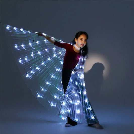 Children LED Light Fairy Angel Wing  Clothing Princess Costume Cloak Crown Tiara Rave Clothes Cosplay Outfit  Halloween