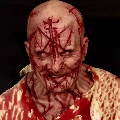 Halloween Horror Headgear Scary Bloody Murderer Mask Latex Material Evil Role-Playing Props Tricky Prank Toy Masquerade Props