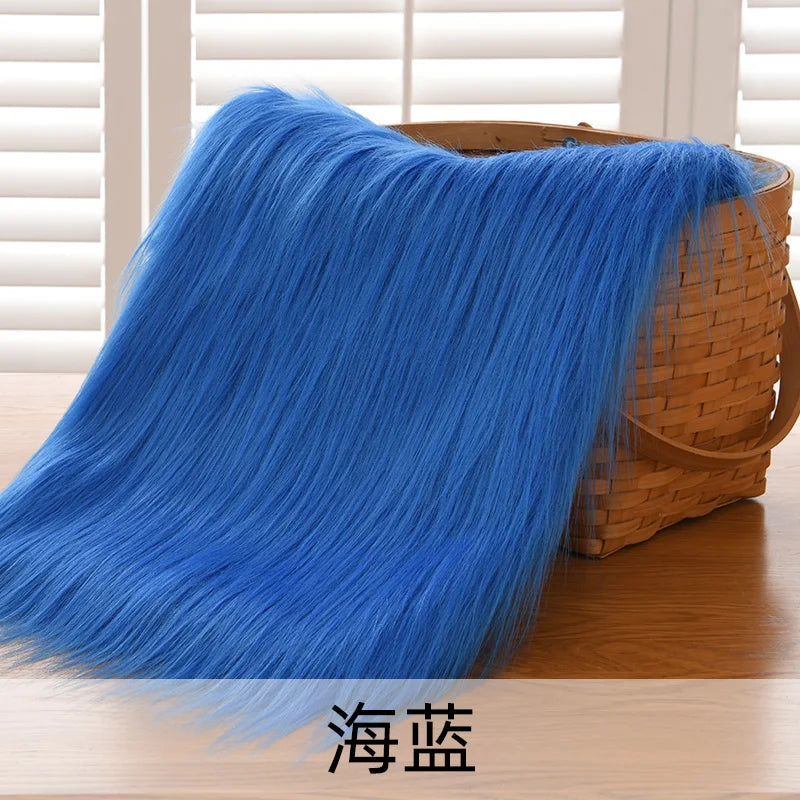 Dolls Long Plush Fabric Per Meter for Upholstery Coats Chair Cover Sewing Plain Fashion Fur Textile Needlework Thick Comfortable