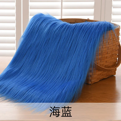 Dolls Long Plush Fabric Per Meter for Upholstery Coats Chair Cover Sewing Plain Fashion Fur Textile Needlework Thick Comfortable