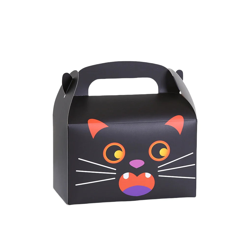10/24pcs Halloween Treat Boxes Monster Pumpkin Cat Mummy Vampire Skull Paper Gift Box for Candy Cookie Party Favors