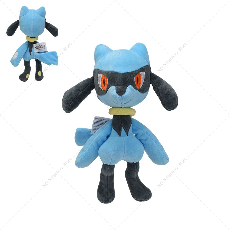 16-31cm Pokemon Standing Lucario Shiny Plush Doll Cute Mega Riolu Animal Stuffed Quality Peluche Toy Children Halloween Gifts