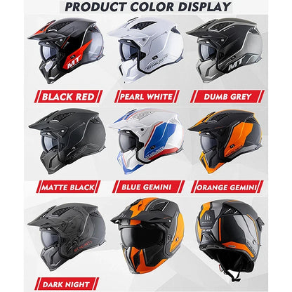 MT Off-Road Motorcycle Helmet Riding Full Face Helmet Variable Half Helmet Personality Unisex Retro Helmet