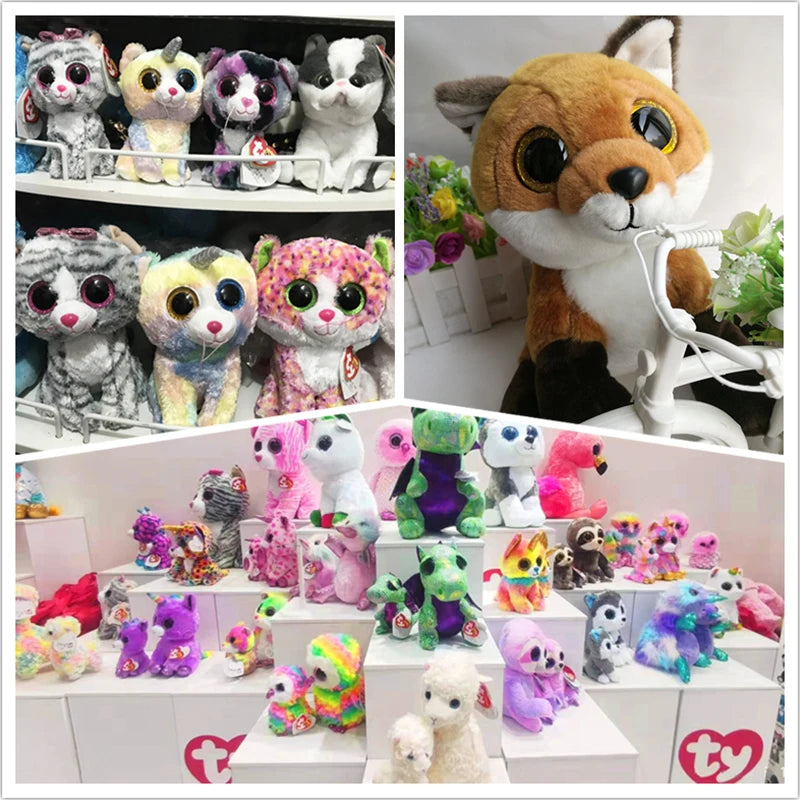 Ty Beanie Animal Stuffed Plush Toy Beastie Cute Halloween Golden Wing Bat Doll Children Birthday Toys Gift 15cm