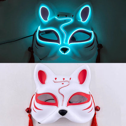 New Halloween Horror Party Mask Cosplay Movie Mask Neon LED Luminous Mask EL Cold Light Fluorescent Mask Masquerade Décor