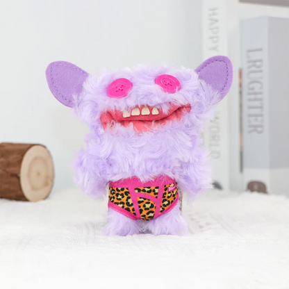 Original Teeth Monsters Pendant Plush Doll Fuggler Funny Ugly Monster Keyrings Keychain Toy Halloween Prank Decoration Gift