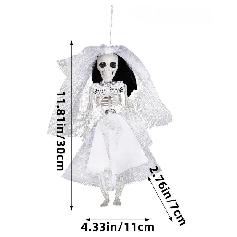 1-4pcs Halloween Skeleton Bride and Groom Hanging Decoration for Creepy Chamber Haunted House Outdoor Yard Party Props