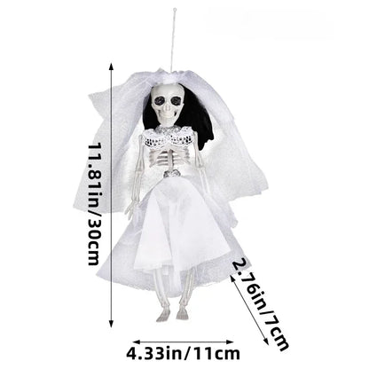 1-4pcs Halloween Skeleton Bride and Groom Hanging Decoration for Creepy Chamber Haunted House Outdoor Yard Party Props