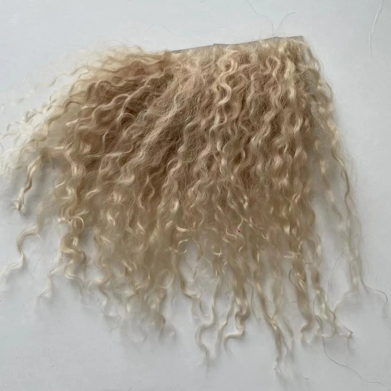 High Quality Sheepskin Wool Lamb Fur Pelt Hair Row Curly Hair Extensions SD Blyth Dolls Wigs Hair Wefts Accessories