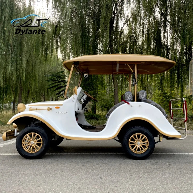 China Made High Quality Golf Cart Double Cab Retro Classic Car Sightseeing Bus Car Classic Car for Wedding Hotel