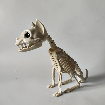 Halloween Animal Skeleton Cat and Mouse Skeleton Skeleton Model Halloween Horror Decoration Haunted House Decoration Props