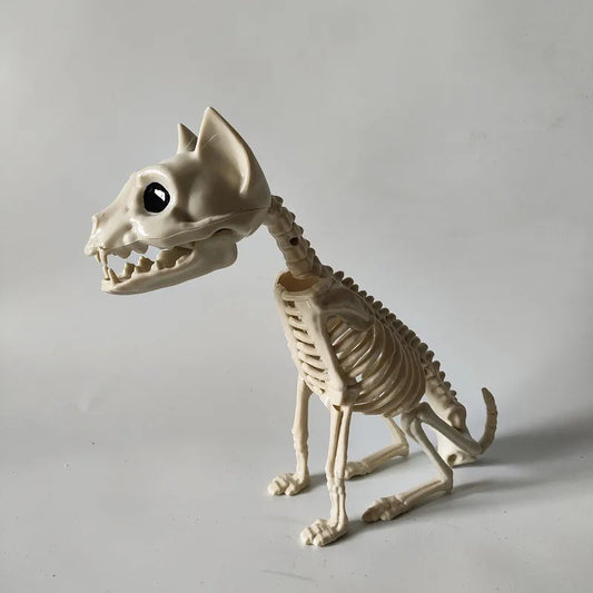 Halloween Animal Skeleton Cat and Mouse Skeleton Skeleton Model Halloween Horror Decoration Haunted House Decoration Props