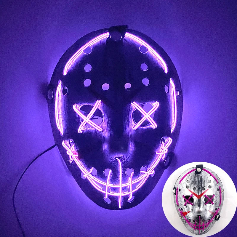 New Arrival Halloween Mask Horror Venom  LED Luminous Mask Cosplay Costume Makeup Prom Party