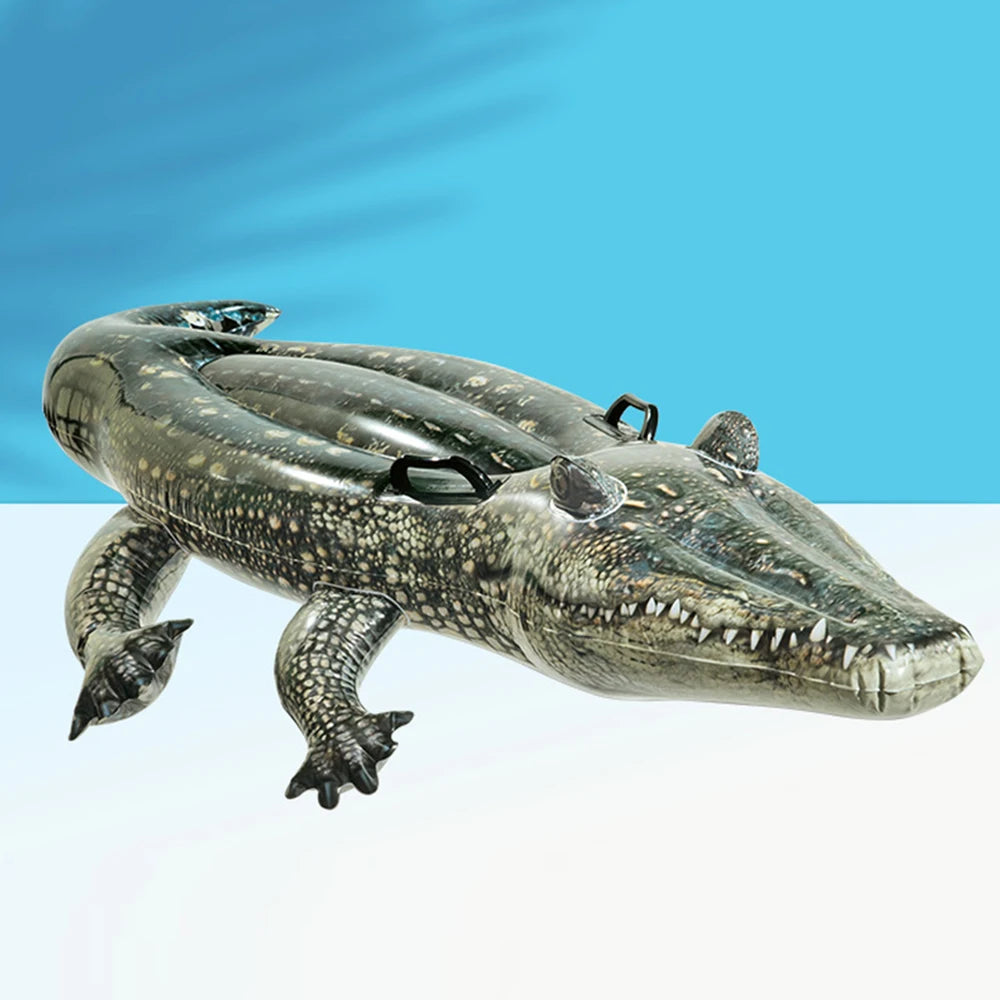 170cm Adults Kid Water Party Toys Inflatable Alligator Seat Ride Swimming Ring Crocodile Float Pool Beach Party Water Supplies