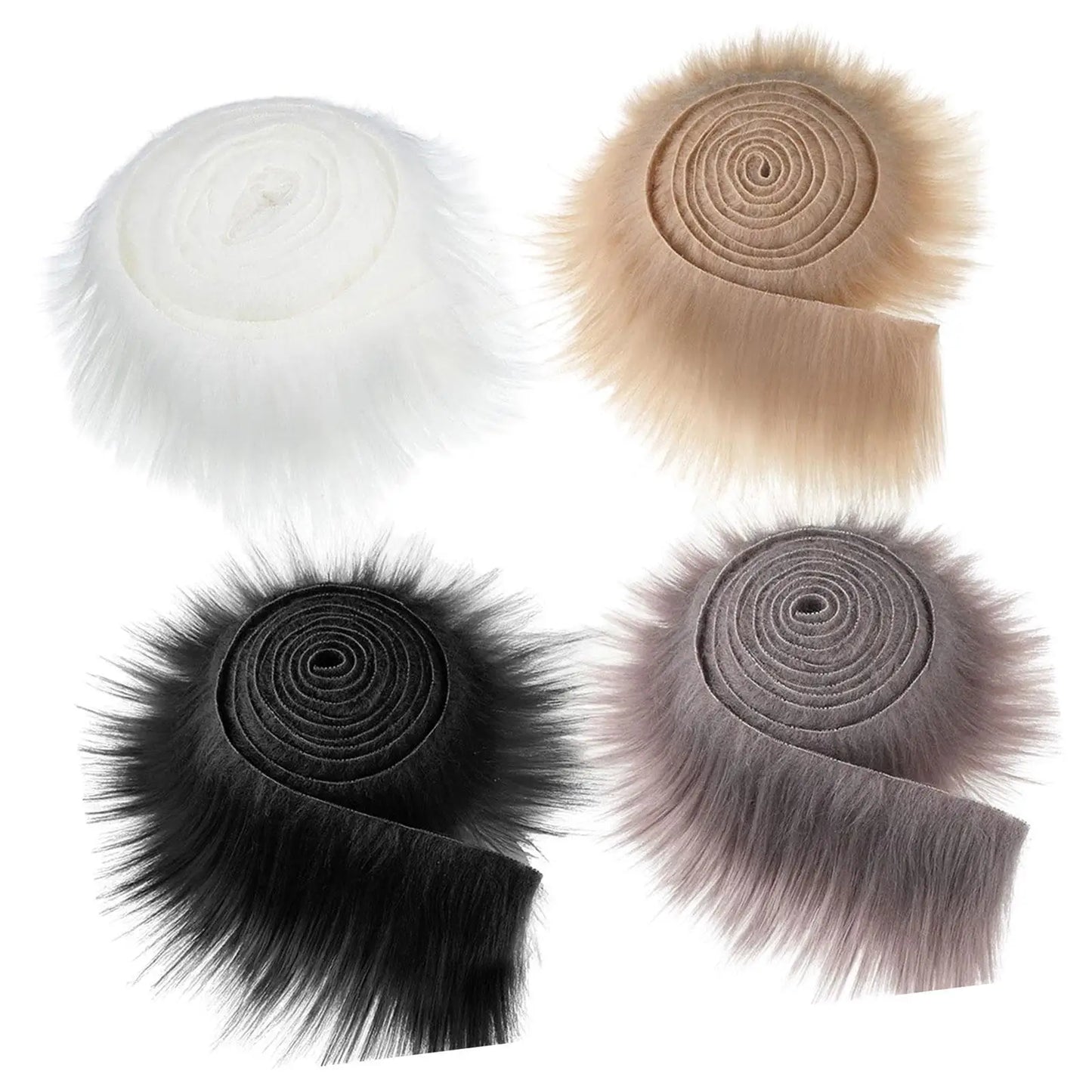 4Pcs Faux Fur Fabric Costume DIY Soft Supplies Crafting Toy Fuzzy for Hat Shoes