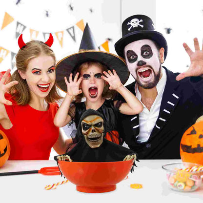 Halloween Props Animated Pumpkin Candy Holder Dish Decorations Trick Treat Bowl Snack Serving