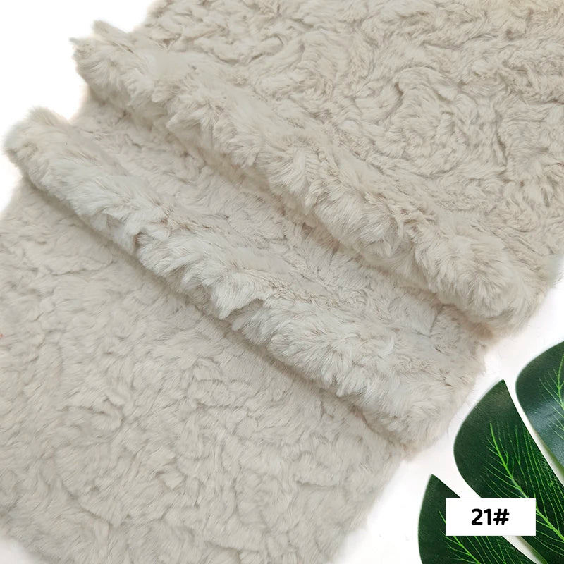 25x45cm Embossed Microfiber Plush Faux Fur Furry Fabric Soft Imitation Rabbit Fur DIY Doll Garment Coat Jacket Sewing Material