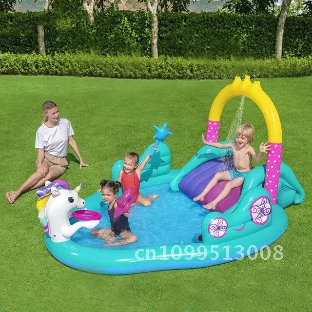 Swimming Children's Inflatable Big Pool Floats Slide Dinosaur Castle Pools Summer Play Piscina Water Toys Games Kids for Baby
