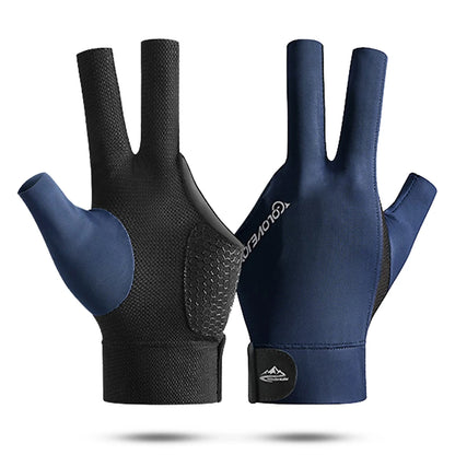 1Pcs Open Finger Billiard Gloves Antiskid Polyester Snooker Billiard Gloves Adjust Sticker Portable Lightweight Amateur Training