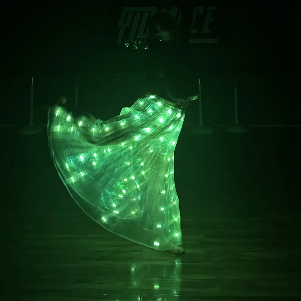 Light Up Skirt for Women LED Long Tutu for Girls Glow Dance Performance Outfits Rave Clothes Halloween Christmas Party Supplies