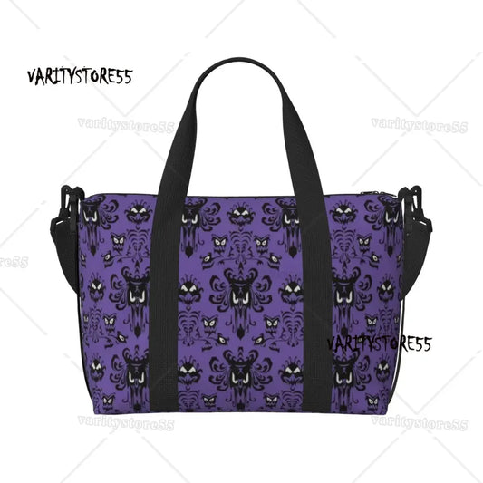 Custom Haunted Mansion Groceries Shopping Tote Bags Women Big Capacity Halloween Ghost Happy Haunts Gym Beach Travel Bags