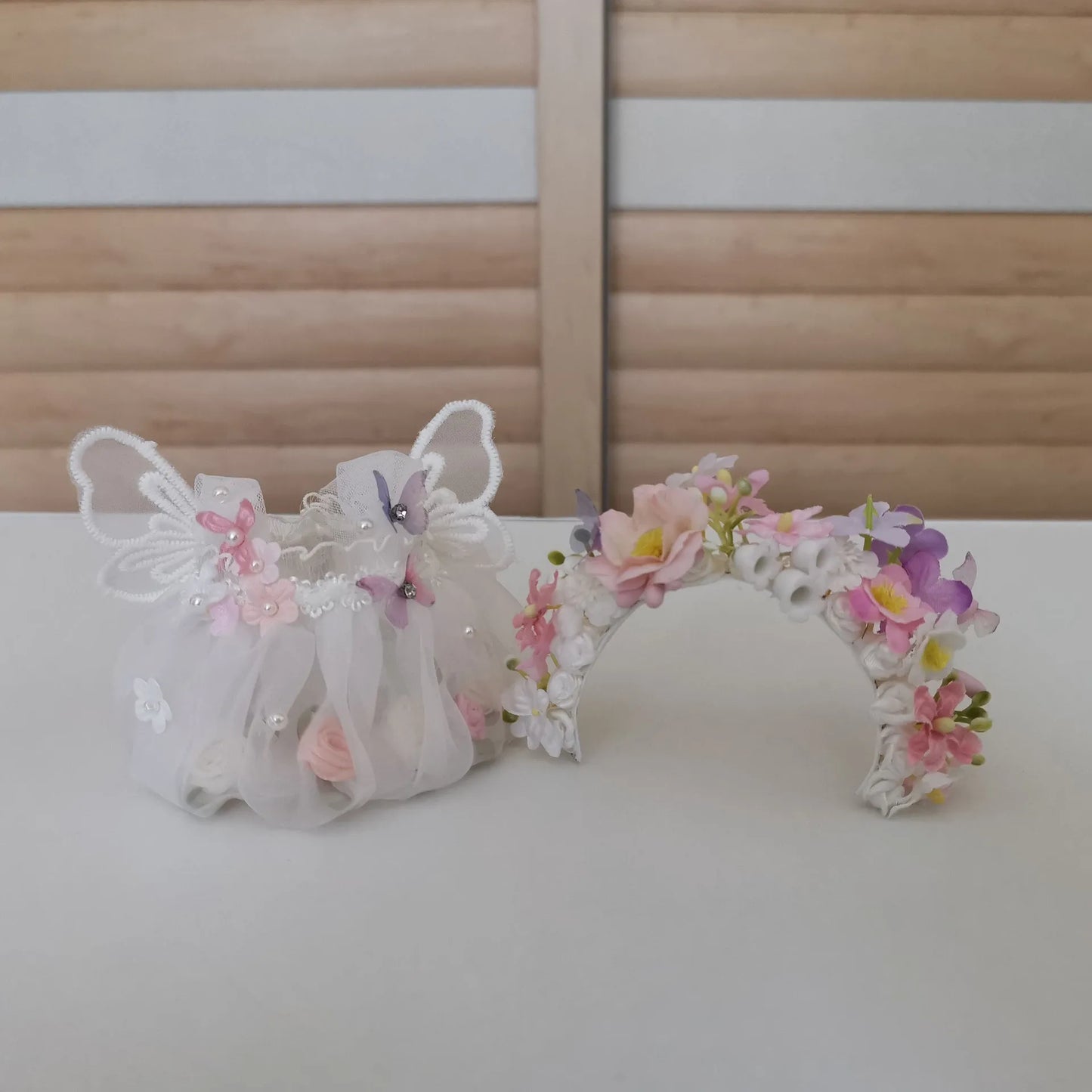 17cm Mini Doll'S Clothes Outfit Accessories for Labubu Idol Flower Fairy Skirt Handmade Hairpin National Headdress Clothing