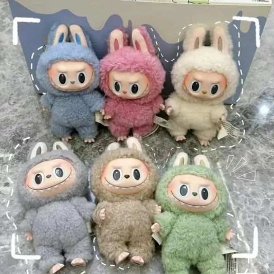 16cm Labubu the Monsters Heartbeat Macaron Enamel Face Cute Stuffed PVC Figurine Ornament Kawaii Toy Kids Birthday Gifts Kids