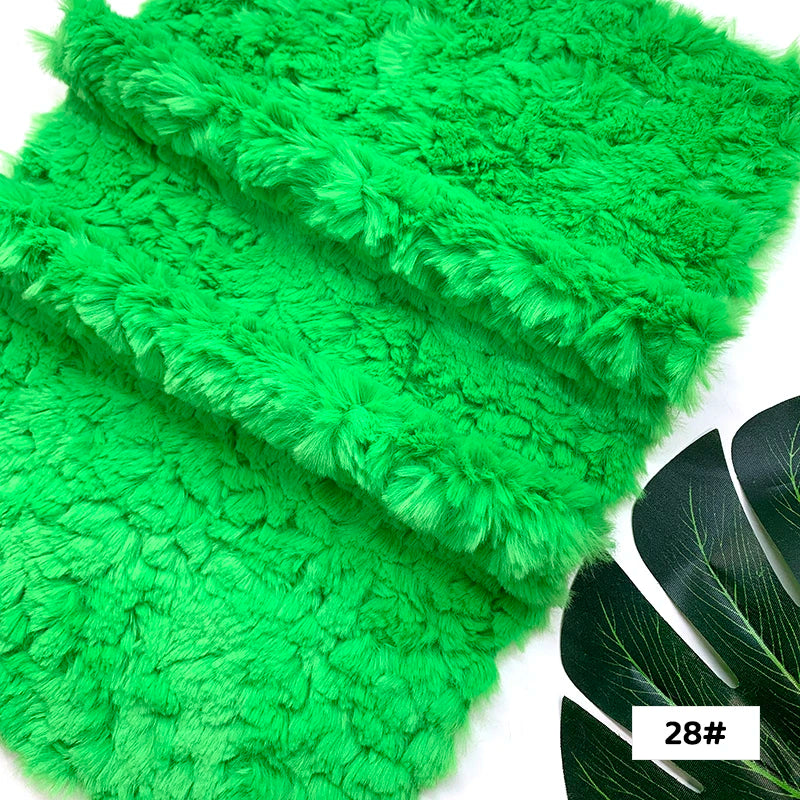 25x45cm Embossed Microfiber Plush Faux Fur Furry Fabric Soft Imitation Rabbit Fur DIY Doll Garment Coat Jacket Sewing Material