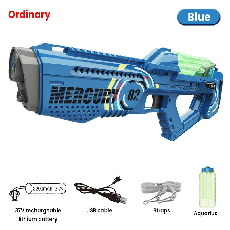 2024 NEW Summer Fully Automatic Luminous Water Blaster Gun，Electric Continuous Firing Water Gun，Pool Toy for Adult Kid Boy Gift