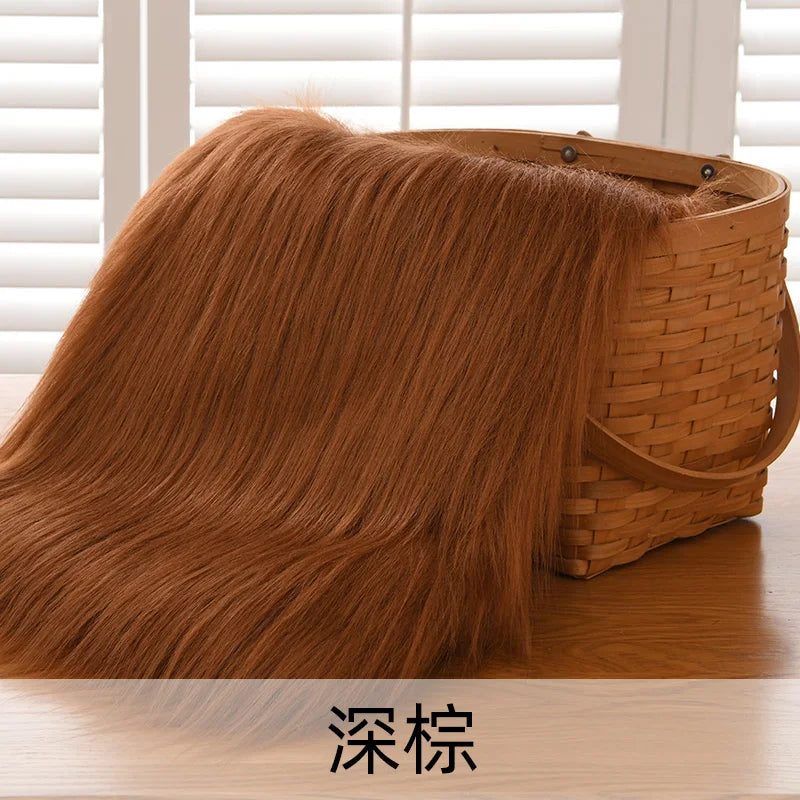Dolls Long Plush Fabric Per Meter for Upholstery Coats Chair Cover Sewing Plain Fashion Fur Textile Needlework Thick Comfortable