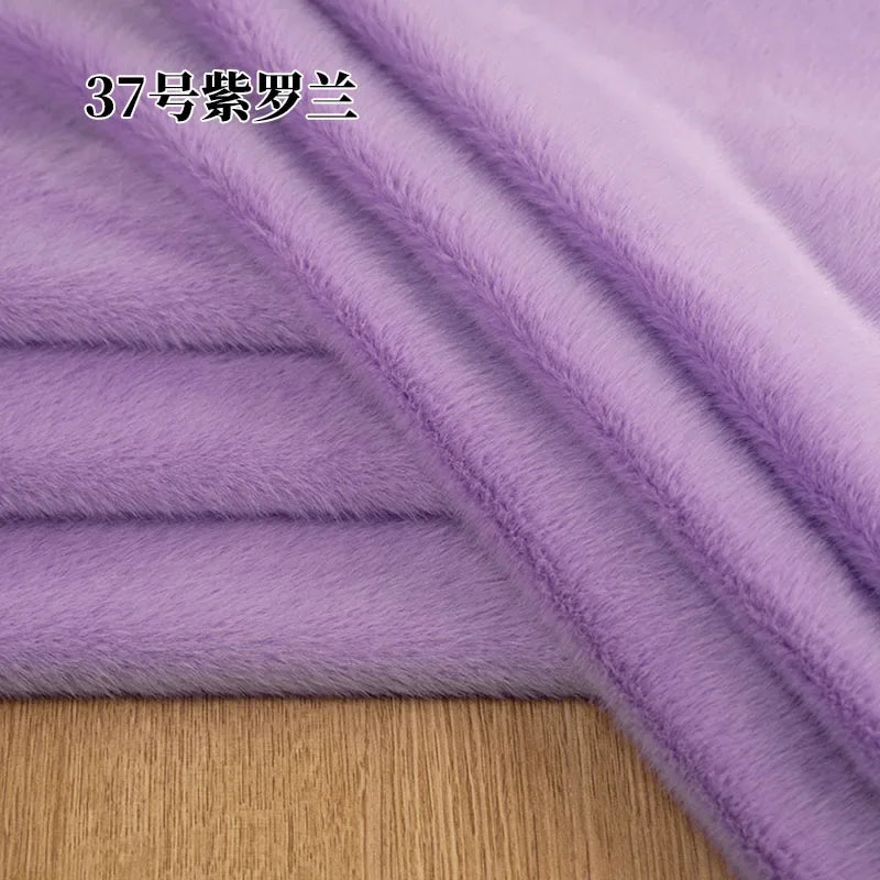 5mm Stretch European Mink Faux Fur Fabric High-Low Pattern for Clothing Scarves Hats Photo Props DIY Craft Decoration