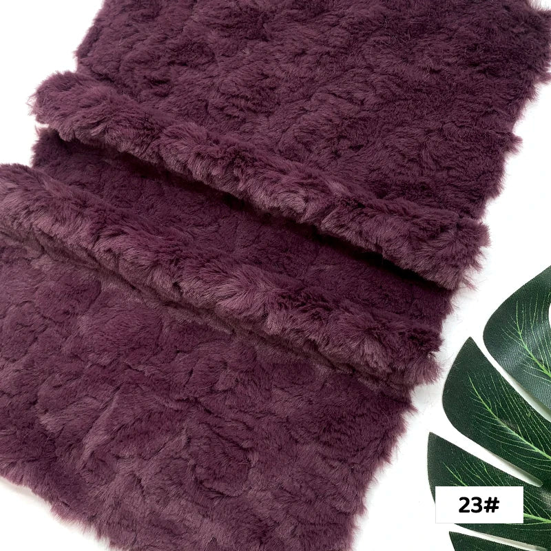 25x45cm Embossed Microfiber Plush Faux Fur Furry Fabric Soft Imitation Rabbit Fur DIY Doll Garment Coat Jacket Sewing Material