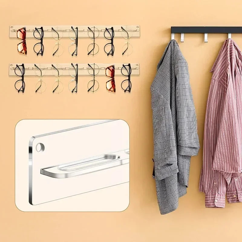 Storage Eyewear Display Hanger Rack Jewelry Shelf Acrylic Eyeglasses Holder Wall Mounted Sunglasses Organizer