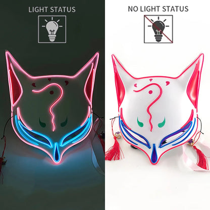 New Designed Glowing Halloween Party Mask Flashing LED Masks EL Neon Light Cosplay Mask Costume Props Glow Party Supplies