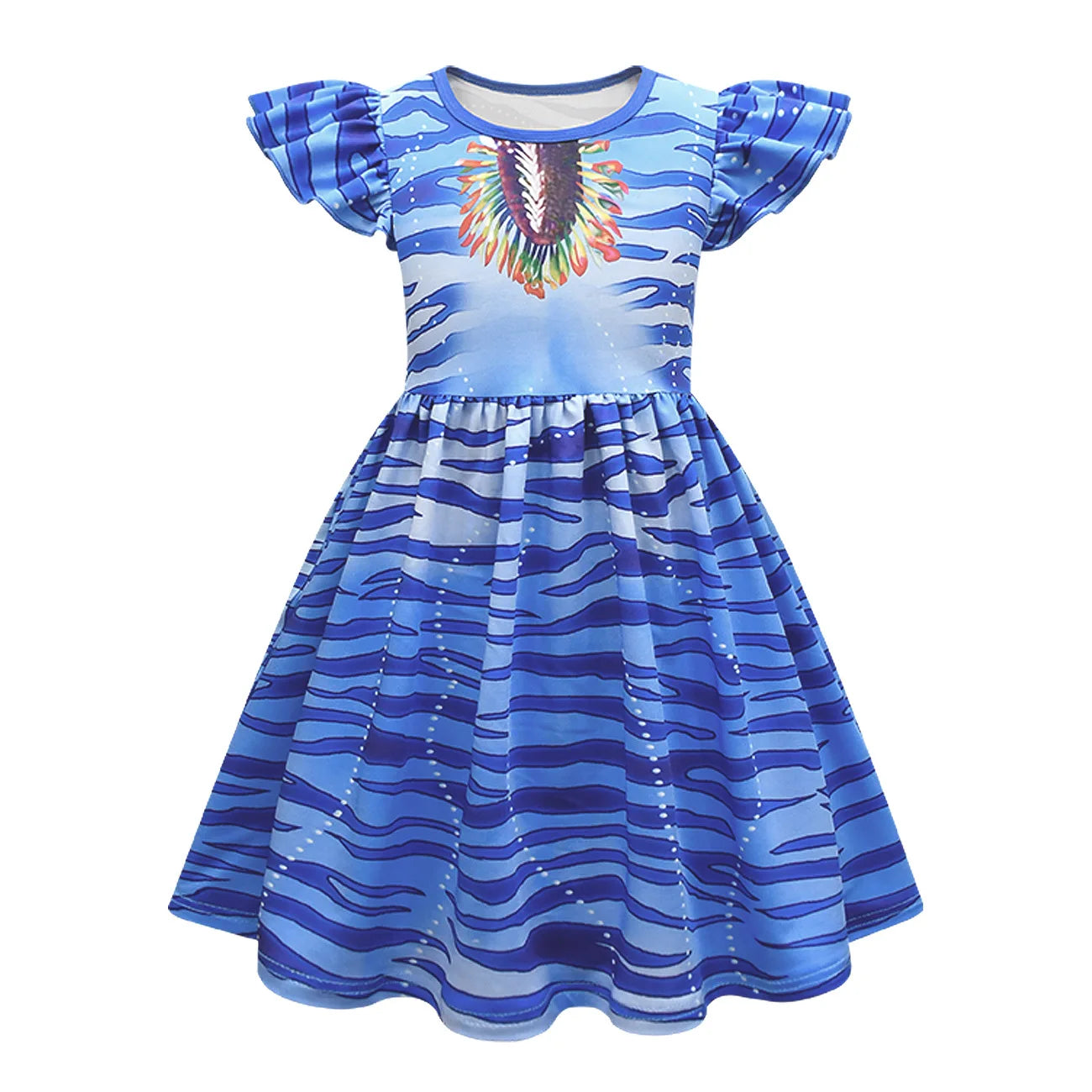 Avatar Cosplay 3D Dress Girl Kids Avataring 2 Cosplay Costume Halloween Party Dress Up Clothes Masks  Fashionable Trend Dress