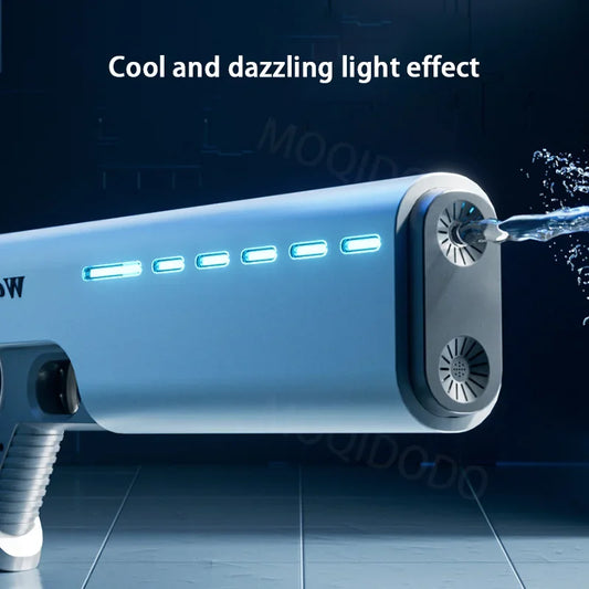 Electric Water Gun Toy With Light Waterproof Fully Automatic Water Pistol Spray Burst Absorbing Outdoor Pool Toys for Kids Gifts