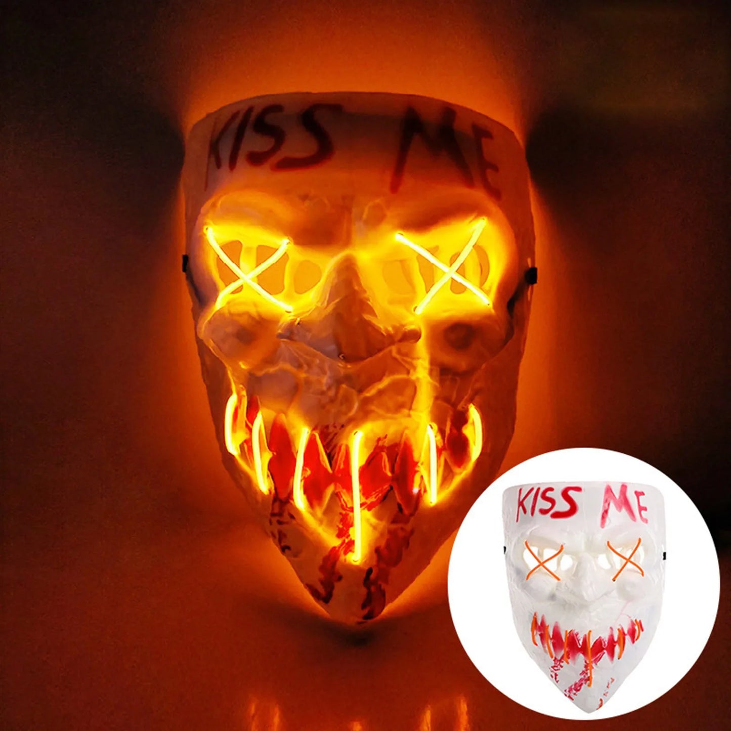 Luminous Mask Mask Dance Cold Light LED Mask Scary Mask for Festival Cosplay Halloween Costume Masquerade Parties,Carnival,Gift