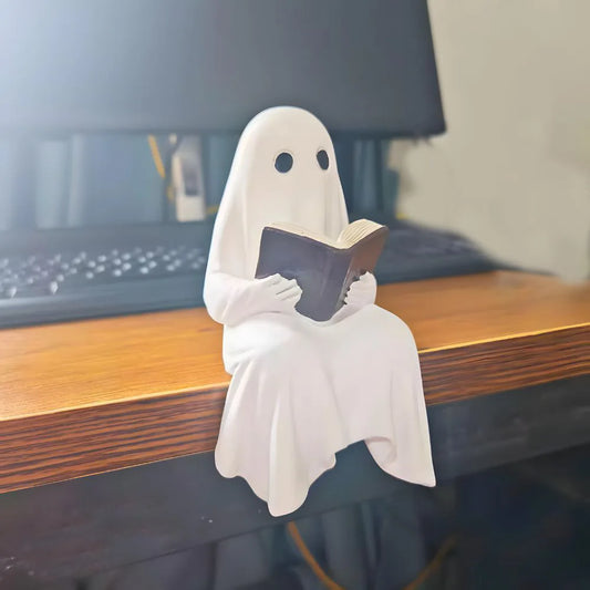 1 Piece of Halloween Little Ghost Statue Ornaments for Loving Reading,  Home Decoration, Christmas, Halloween Gift