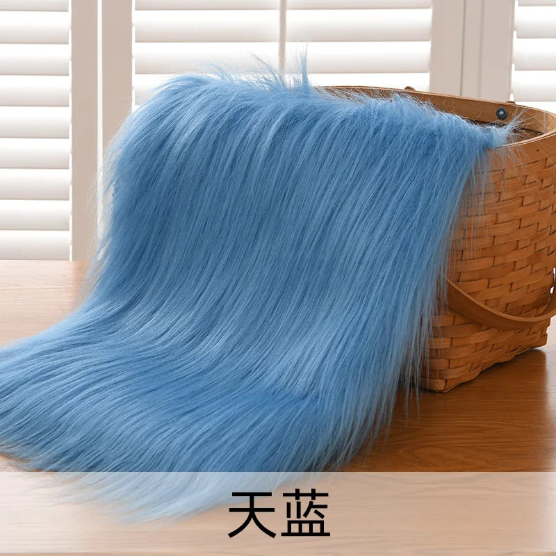 Dolls Long Plush Fabric Per Meter for Upholstery Coats Chair Cover Sewing Plain Fashion Fur Textile Needlework Thick Comfortable