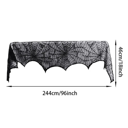 Halloween Tablecloth Table Cover Halloween Fireplace Decor Halloween Spider Web Tablecloth Halloween Party Decoration Supplies