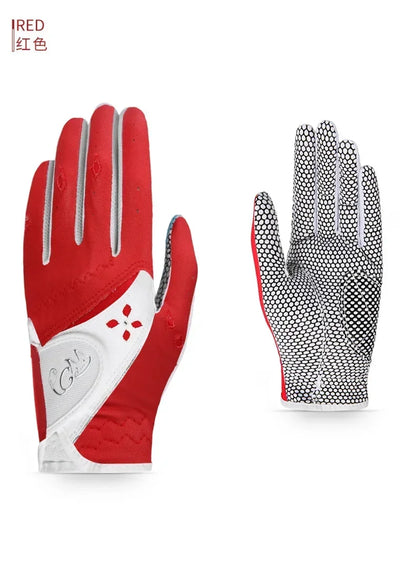 PGM 1 Pairs Women Golf Gloves Soft Breathable PU Leather With Non-Slip Particle Outdoor Sports Wholesale Accessories
