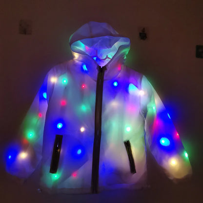 Glow Dancing Costume LED Jacket LED Pants Luminous Led Cosplay Clothes Boys Girls Children Halloween Costume Pocket With Zipper