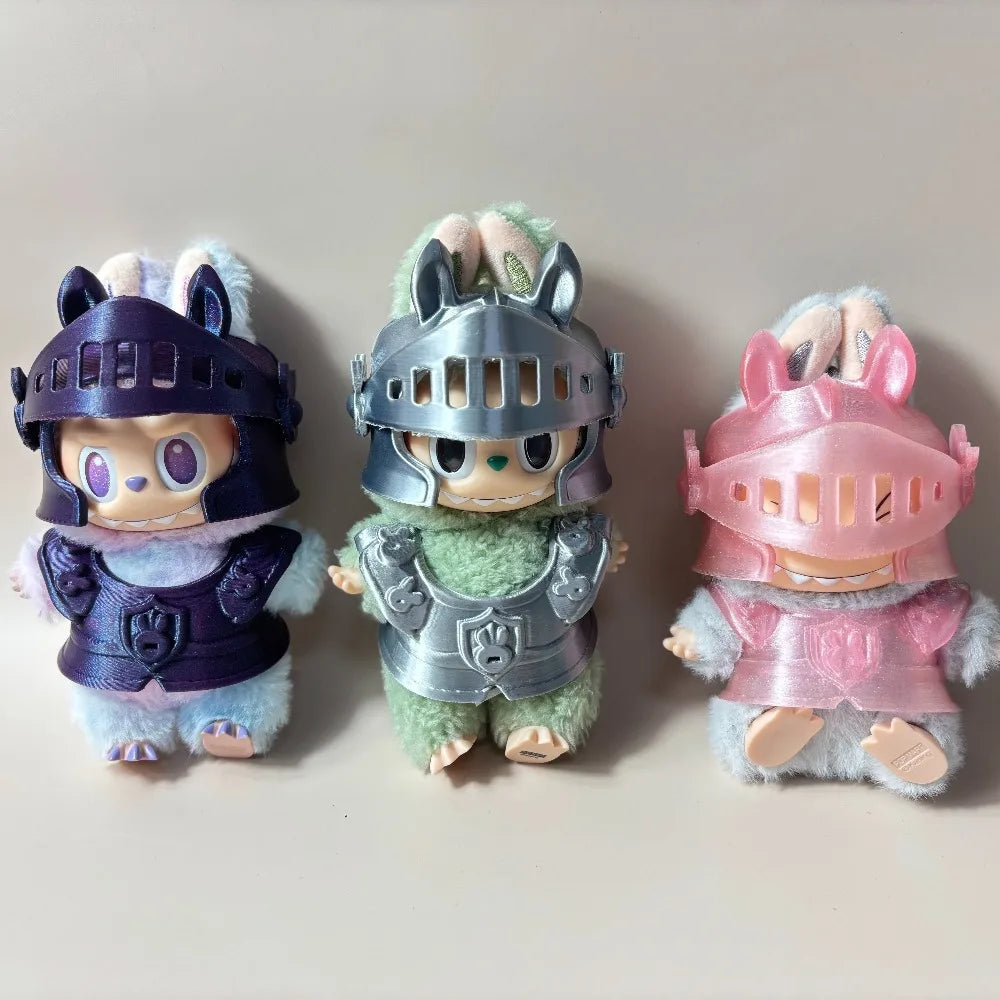 3D Armour for Labubu Clothes Dragon Slayer Knight Armor Sword Set Mini Plush Doll Clothing Fashion Doll Accessories Gift